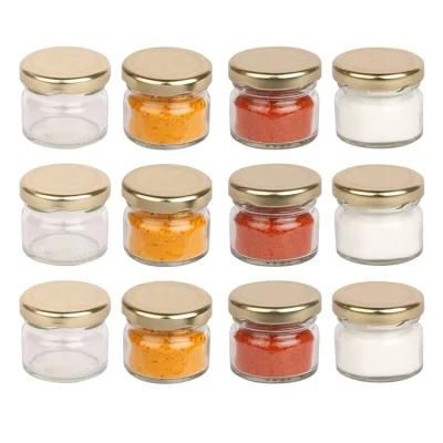 Mini Round Food Container Baby Food Package Recycled Clear Glass Spice Honey Jar