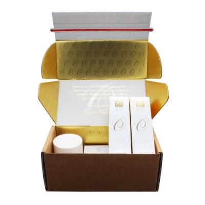 Custom Logo Printed Corrugated Paper Cosmetic Self Seal Postage Mailer Packaging Box