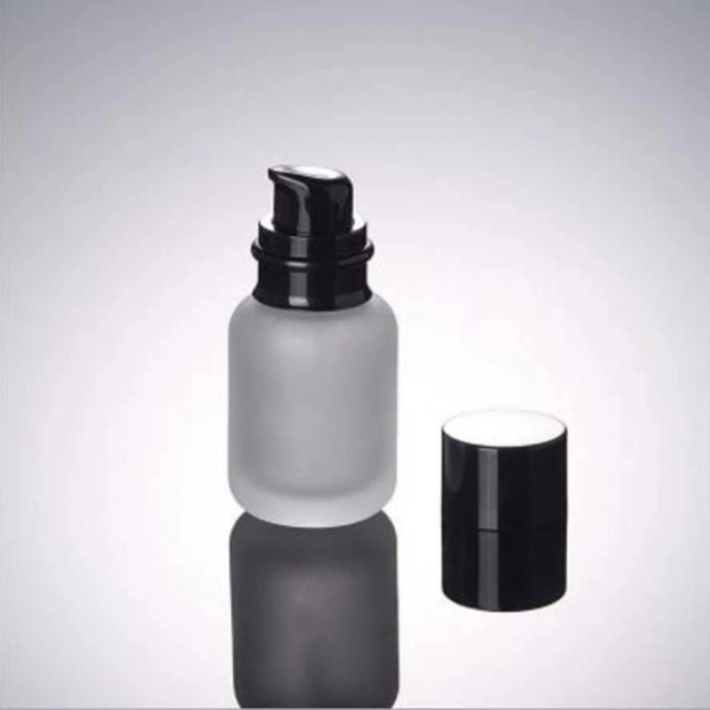 50ml/100ml/150ml Frosted Portable Cosmetic Nurse Packaging Glass Bottle with Lotion Pump