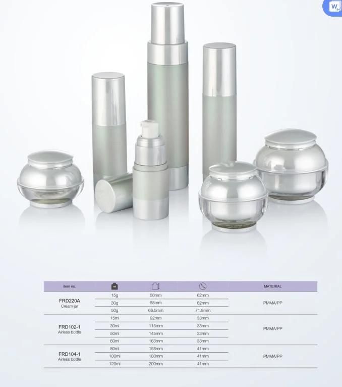 Wholesale Various Capacity Acrylic Airless Pump Skincare Cosmetic Bottle Jar