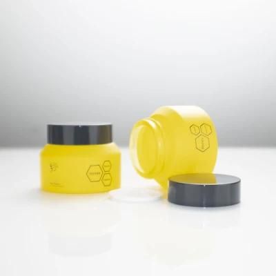 Fomalhaut Unique Design Customized Yellow Glass Jar for Cosmetic Packaging