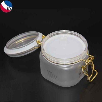 Wholesale 10oz Square Plastic Jars Cream Square Cosmetic Gold Cream Jar for Body Lotion