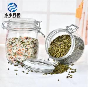 500ml 1000ml Factory Supply Food Storage Glass Jar with Clamp Top