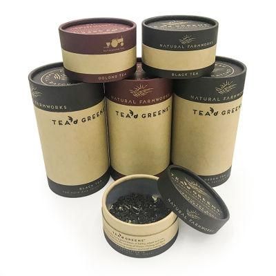 Round Kraft Paper Cylinder Coffee Tea Food Packaging Tube