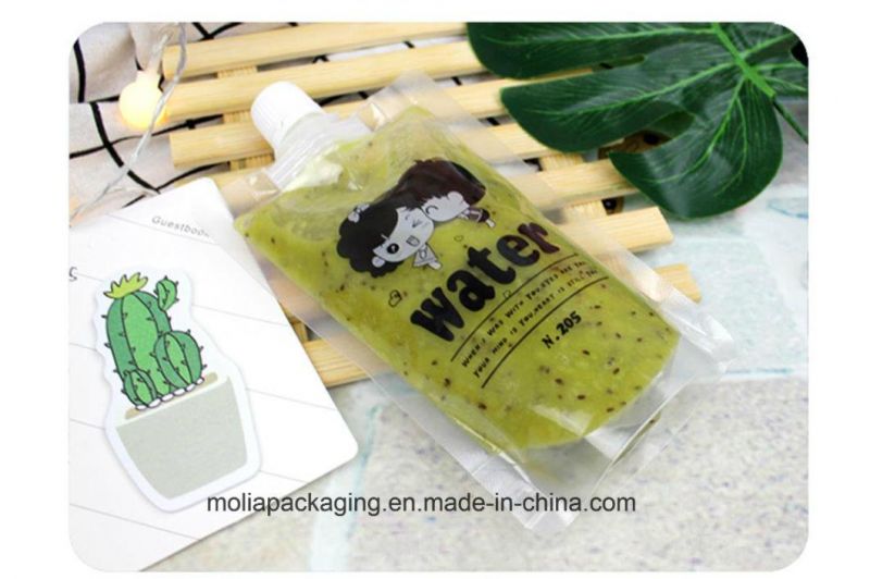Custom Printing Plastic Stand up Pouch with Spout for Juice Packaging