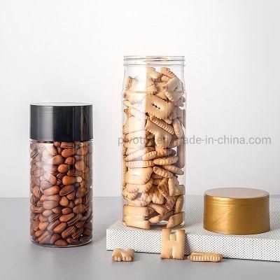400ml 500ml 608ml Round Pet Plastic Bottles for Nuts Snacks Candy Food Packages