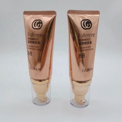 OEM 60ml Abl Aluminum Empty Matte Gold Tube with Screw on Cap Cosmetic Containers and Packaging Tube Type Cosmetics Container