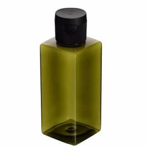120ml Green Rectangle Plastic Pet Bottle with Flip Top Cap for Lotion