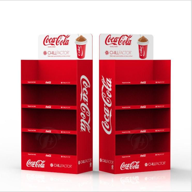 Custom Printed Shampoo Cola Milk Tea Beverage Supermarket Promotional Paper Display Shelves & Printing Services