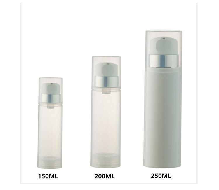 150ml 200ml 250ml Big Volume PP Matte Clear Cosmetic Airless Pump Bottle