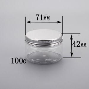 100ml Aluminium Screw Cap Pet Plastic Cream/Body Lotion Jar