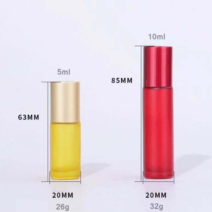 5ml 10ml Frosted Colorful Roll on Glass Bottle Essential Oil Bottle Perfume Bottle