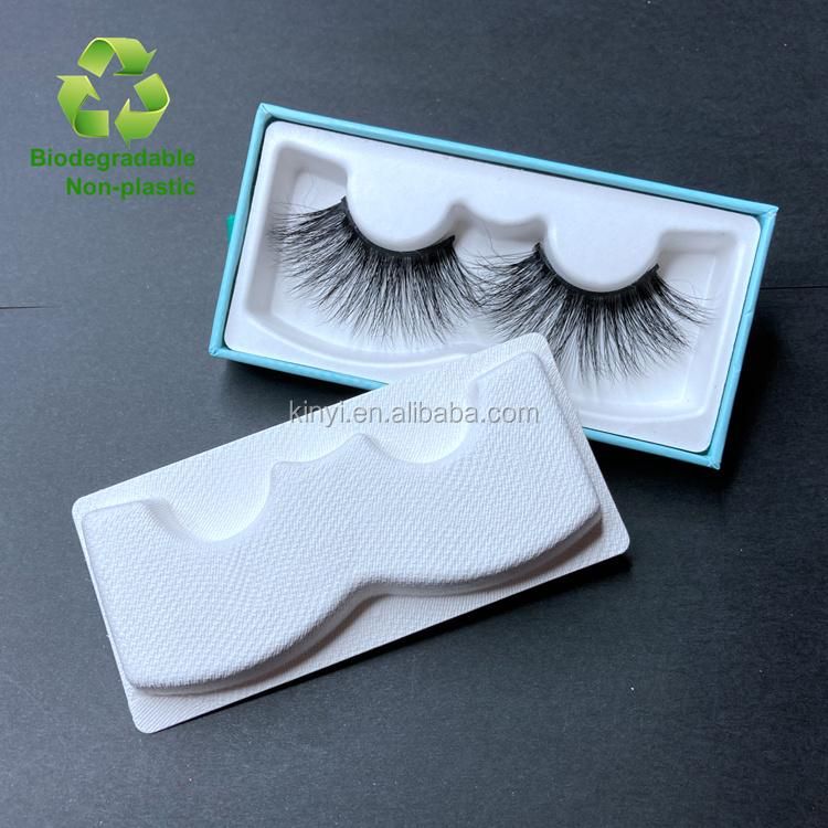 Custom Biodegradable Paper Pulp Molded Eyelash Packaging Box &Tray