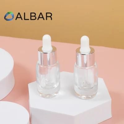 Customize Round Transparent Glass Bottles with Screw Cap Glass Droppers for Skin Care