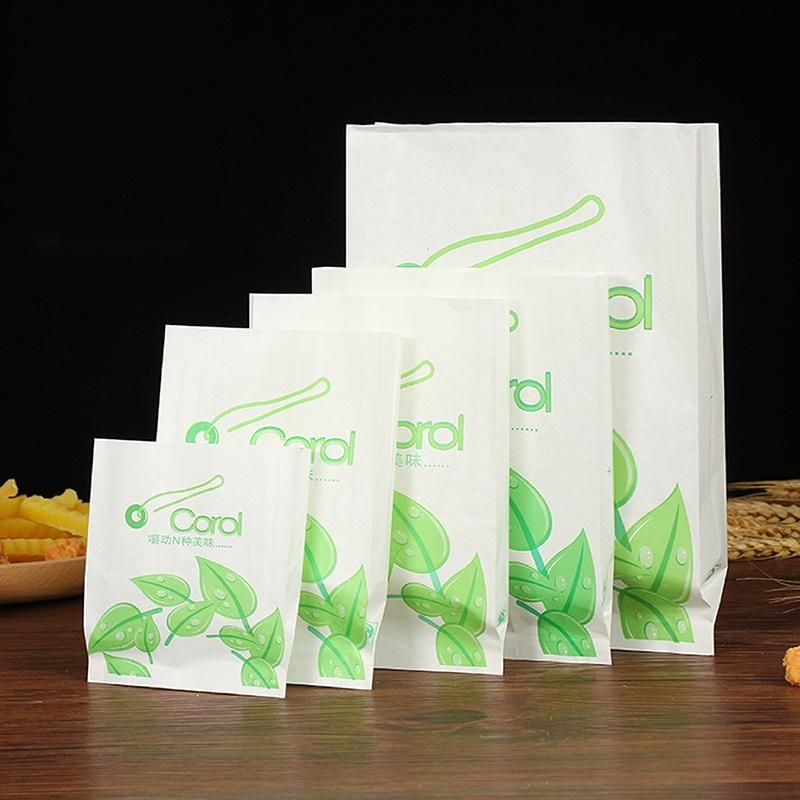Roasted Chicken Kebab Delivery Paper Bags Disposable Packaging Bag for Fast Restaurant