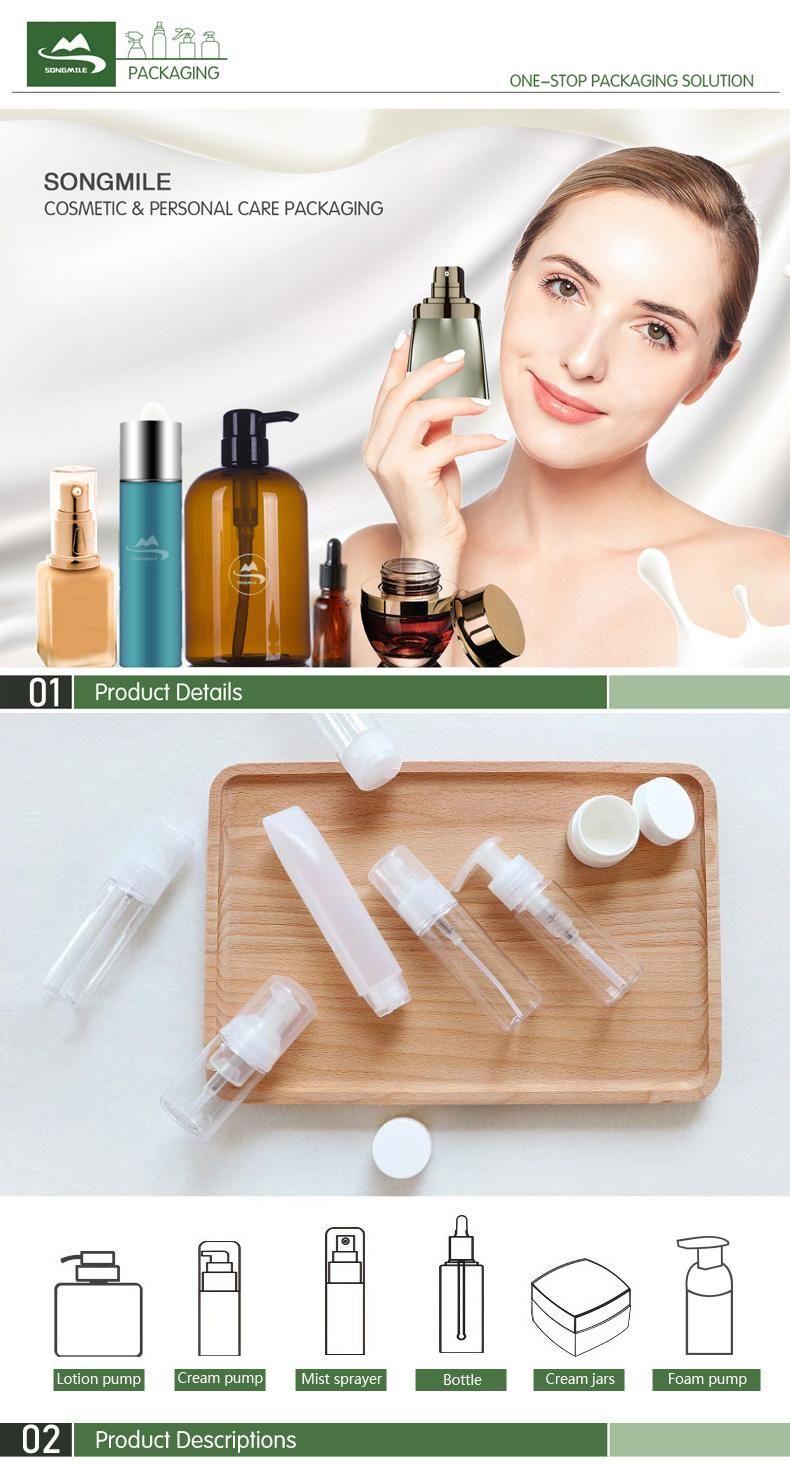 in Stock! 8PCS Plastic PETG Cosmetic Bath Packaging Travel Bottle Set Bag