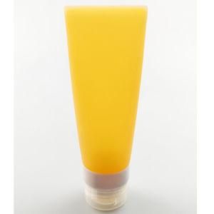 Wholesales Jumbo Size Toothpaste-Shaped Portable FDA/LFGB Food Grade Silicone Travel Bottles, Orange