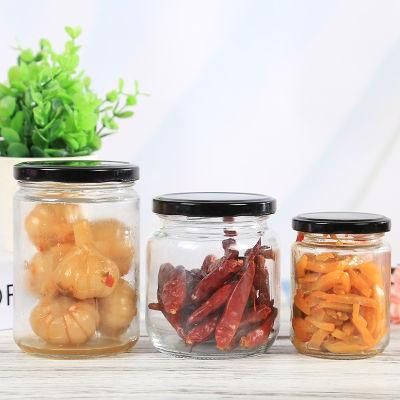 Customize Logo Printing Kitchen Glass Jar Storage Spice Food Glass Jar with Lid