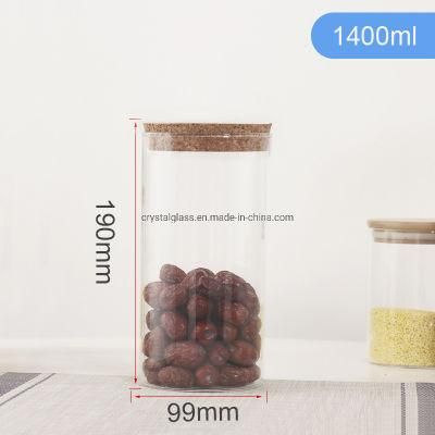 High Quality Clear Glass Storage Jar Glass Jar with Bamboo Lid
