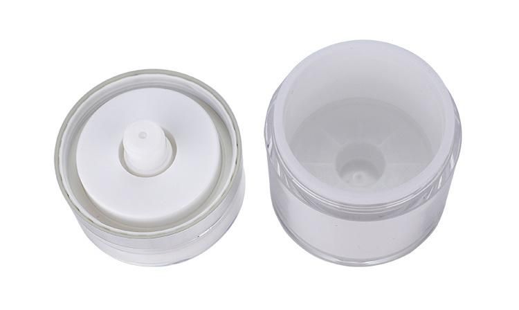 Chinese Factory Price Low MOQ Wholesale 15ml 30ml 50ml 100ml Empty Round Custom Acrylic Cosmetic Packaging Airless Pump Body Face Cream Jar Bottle