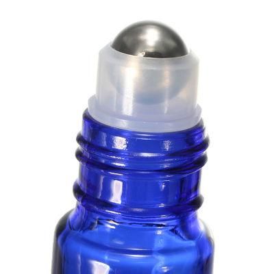 New Empty Cobalt Blue 10ml Glass Roller Bottles with Stainless Steel Metal Roll on Balls for Mixing Essential Oil Perfume