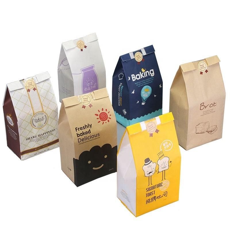 Bread Packaging Kraft Paper Bags for Bakery with Window
