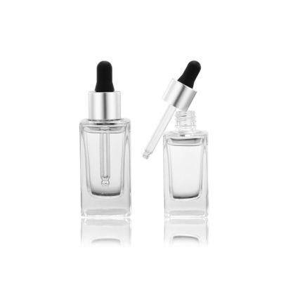 30ml Thick Bottom Luxury Essentials Skin Care Empty Amber Round Glass Eye Cosmetic Oil Dropper Bottles