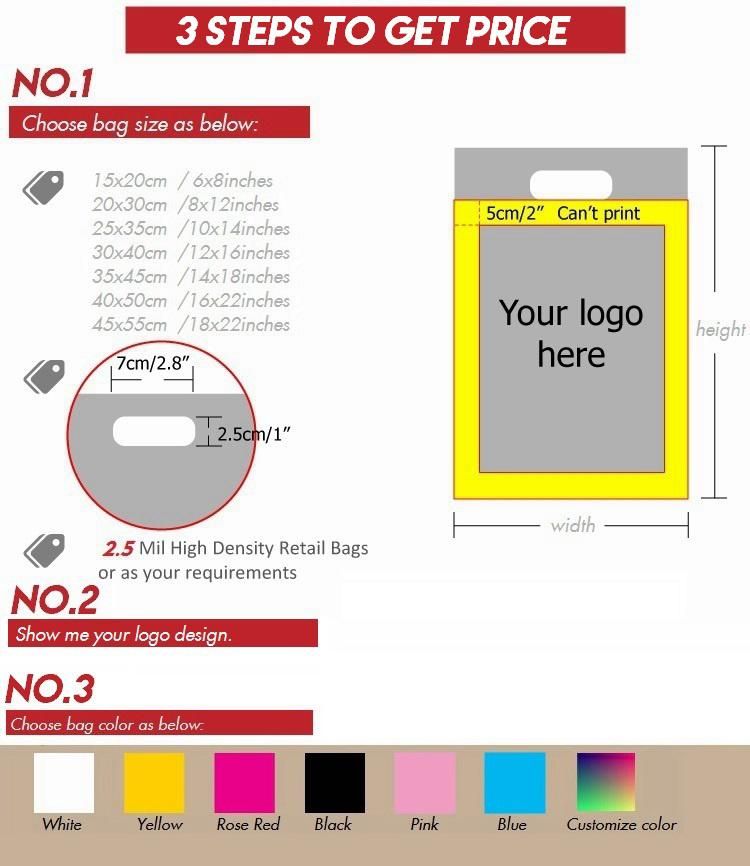 Custom Printed Eco Friendly Biodegradable Compostable Plastic Shopping Bag
