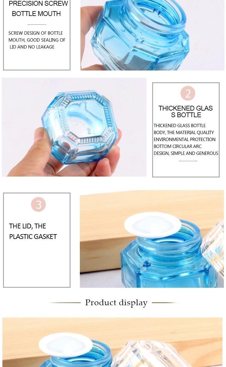 Luxury 30 Gram 50g Empty Cosmetic Container Face Cream Glass Jar Bottle with White Lid for Skin Care