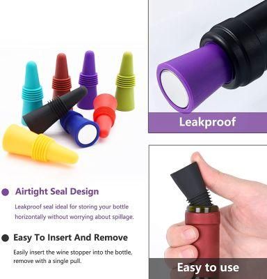 Wine Stoppers Beverage Bottle Sealer Soft Silicone Wine Bottle Stoppers Corks with Grip Top for Keeping Wine Champagne Fresh