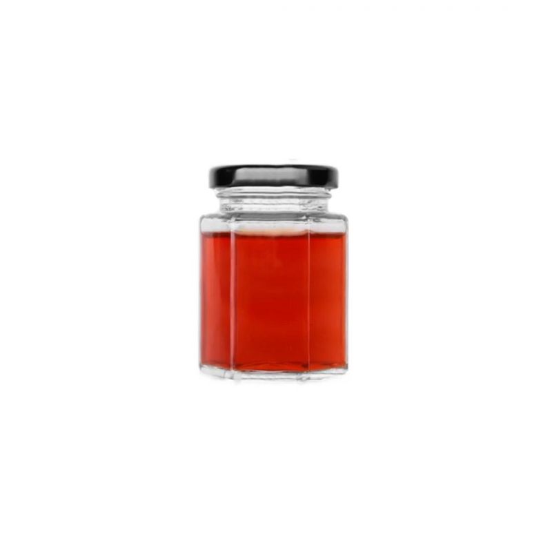 400ml 13 Oz Food Packaging Jar Hexagon Honey Glass Jar with Lid