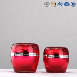 Red Plastic Round Acrylic Cream Jar for 15g 30g 50g