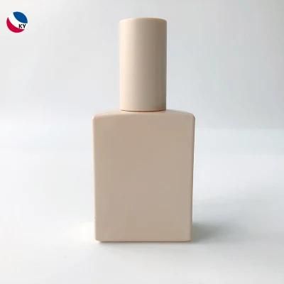 50ml Empty Atomizer Spray Perfume Glass Bottle 1oz Flat Square Rectangle Perfume Glass Bottle with Pump Sprayer Cap