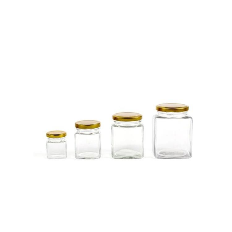 280ml 500ml Square Jam Honey Food Storage Glass Jar Glass Container