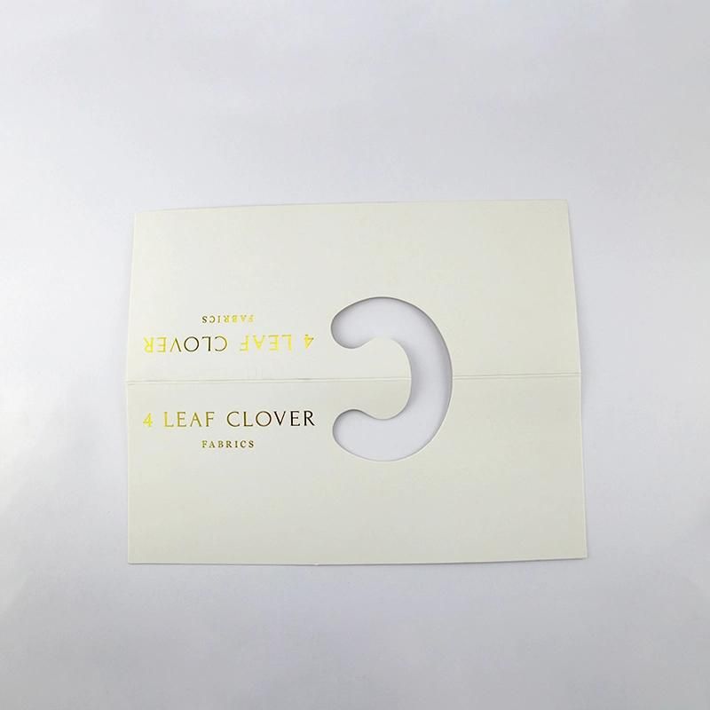 Hot Sale 34*12cm White Hot Stamp Gold Foil Display Card Fabric Hang Tag