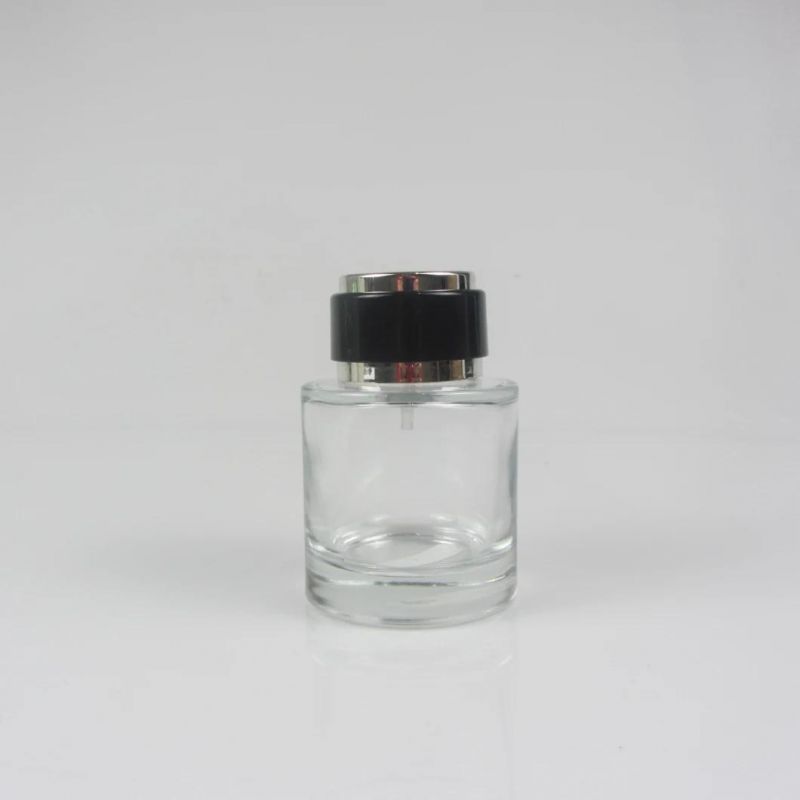 100ml Glass Empty Round Perfume Bottle with Black Cap