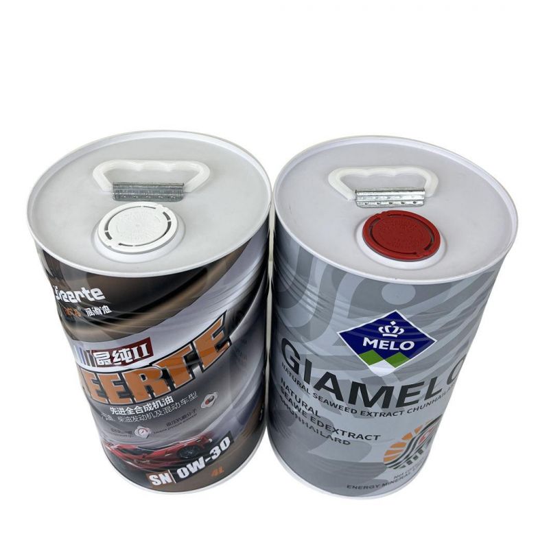 Wholesale Customized Paint 4L Round Metal Engine Oil Cans with Metal Lids