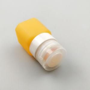 Small Cuboid-Shaped Portable FDA/LFGB Food Grade Silicone Travel Bottles, Orange
