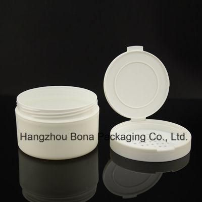 White Round Powder Box with Straight Edge