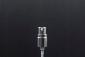 Silver Electroplating Aluminum Cosmetic Packaging External Spring Lotion Dispenser