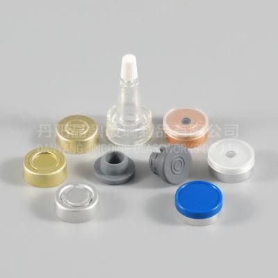Wholesale Amber Cremp Neck Glass Vial with Screw Cap Rubber Stopper for Medical Injection or Cosmetic Oil