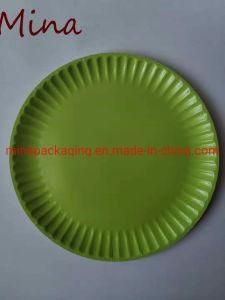 7 Inches Single Color Printed Round Paper Party Tray Disposable Baking Food Plate
