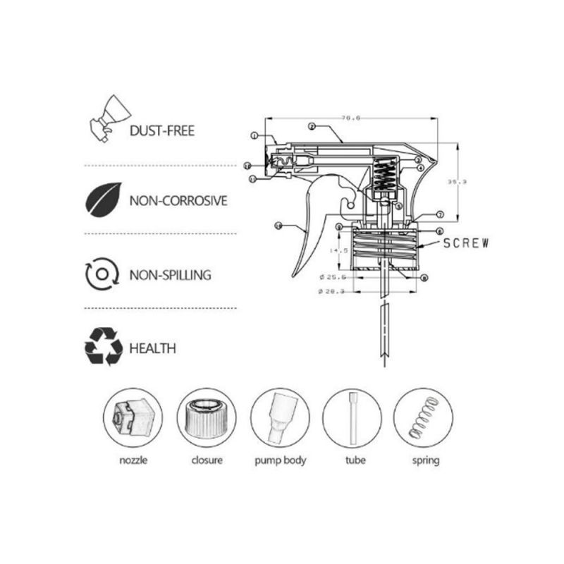 Plastic Mist Foam Double Use Trigger Sprayer 28/410 Trigger Sprayers for Household Cleaning