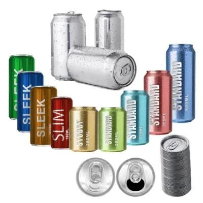 330ml 500ml Standard Low MOQ Customized Print Blank Aluminum Beverage Energy Drink Cans with 202 Lids