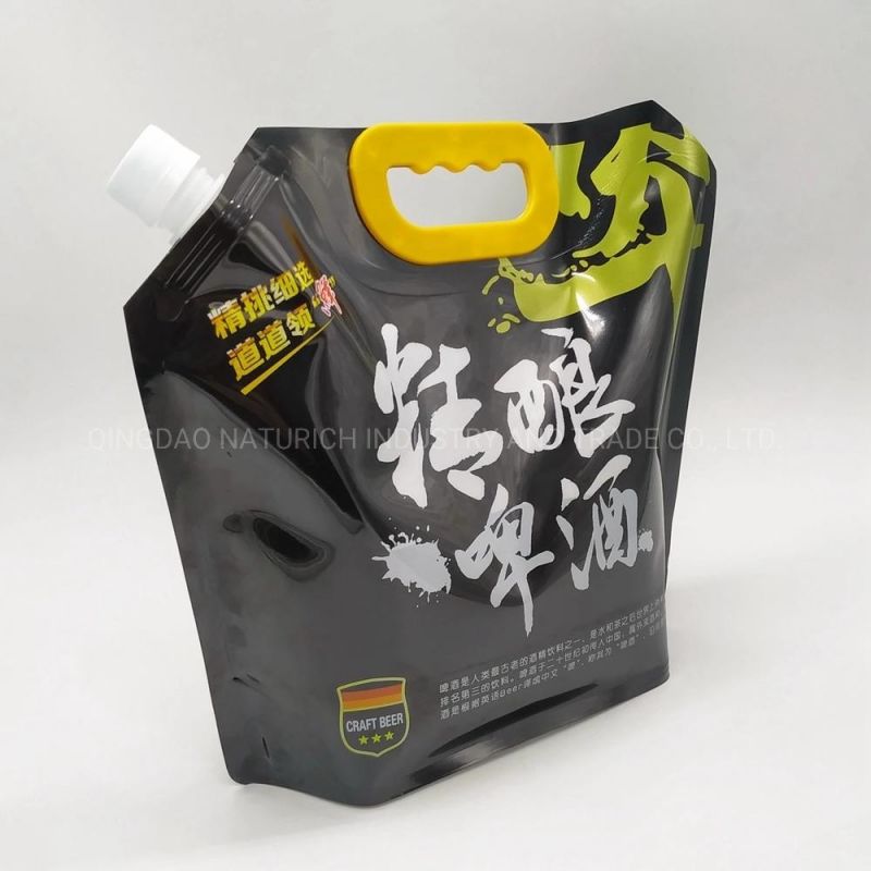 5L Liquid Drink Juice Beer Clear Plastic Bags with Spout