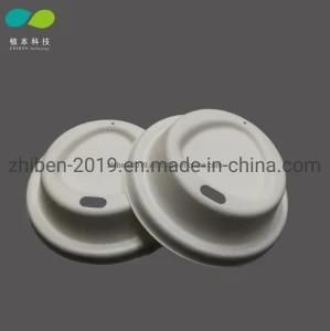 80mm Biodegradable Disposable Sugarcane Bagasse Pulp Paper Coffee Cup Lid Cover