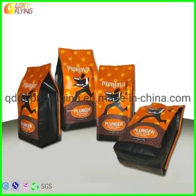 Biodegradable Food Packaging Bags Flat-Bottom Zipper Style of Coffee Bag