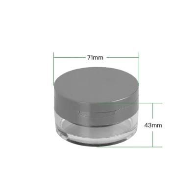 15g Empty Round Plastic Loose Powder Case for Glitter Powder with Mirror