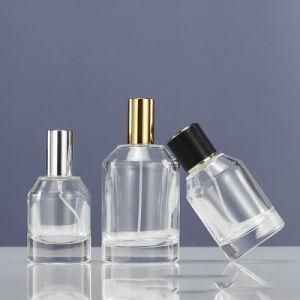 Custom Logo 30ml 50ml 100ml Cosmetic Round Spray Pump Container Glass Perfume Bottle with Silver Golden Spray Mist Caps