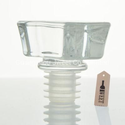 Rectangular Shape Transparent Glass Stopper for Tequila Glass Bottle